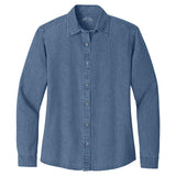 Joe's USA Ladies Long Sleeve Value Denim Shirt Joe's USA Faded Blue X-Small