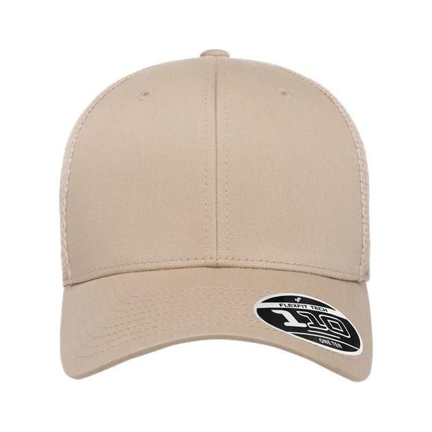 Flexfit 110® Mesh - Back Cap - Flexfit 110M Heather Grey/ White Adjustable Hats
