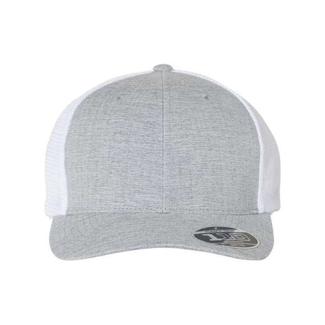 Flexfit 110® Mesh - Back Cap - Flexfit 110M Melange Silver/ White Adjustable Hats
