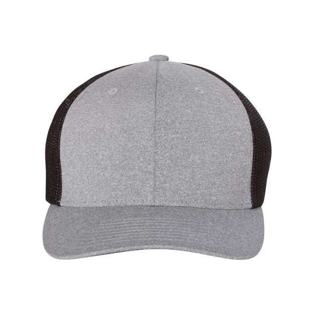 Flexfit Mélange Trucker Cap - Flexfit 6311 Heather Grey/ Black One Size Hats