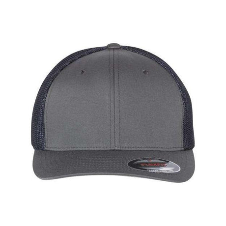 Flexfit Trucker Cap - Flexfit 6511 Charcoal/ Navy One Size Hats