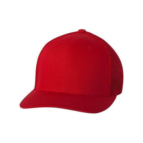 Flexfit Trucker Cap - Flexfit 6511 Red One Size Hats