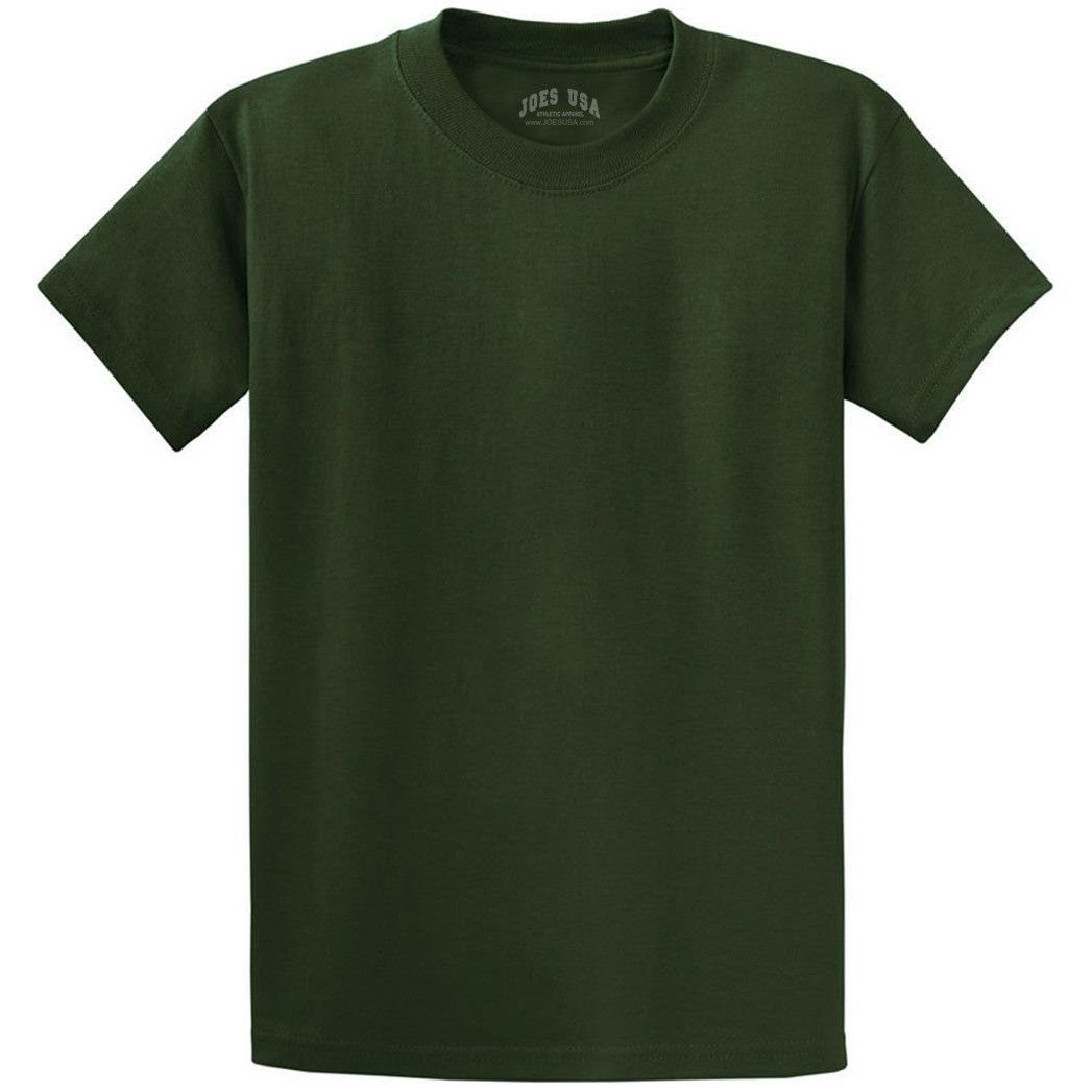 Men's Durable 100% Heavyweight Cotton T-Shirts in Regular, Big, and Tall Sizes Joe's USA Men's Apparel - Forest Green