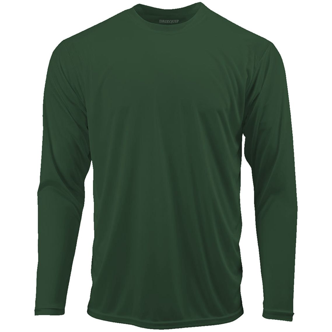 Mens Long Sleeve Moisture Wicking Athletic Shirts in Mens Sizes XS-4XL Activewear DRI-EQUIP Forest Green