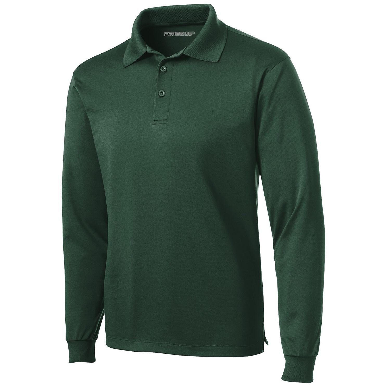 Men's Long Sleeve Micropique Sport-Wick Polo Polos/Knits DRI-EQUIP Forest Green X-Small