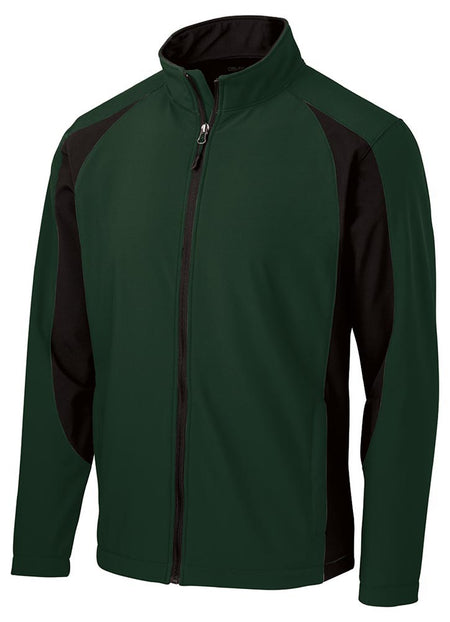 Men's Colorblock Soft Shell Jacket Joe's USA Forest Green/Black X-Small