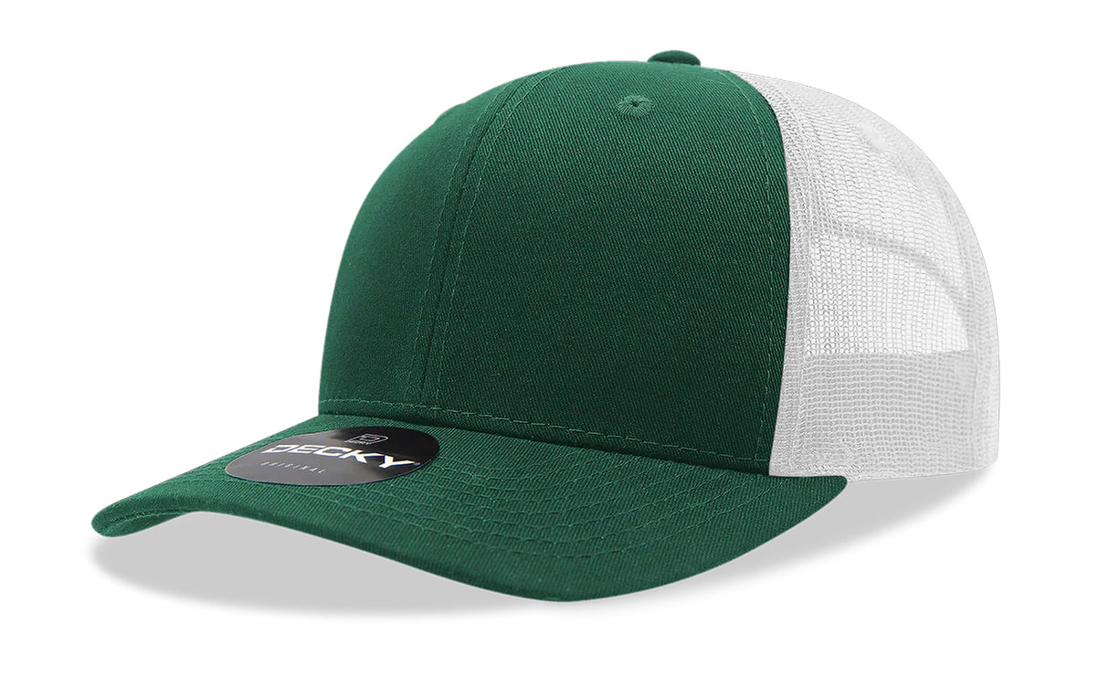 Decky 6 Panel Mid Profile Structured Cotton Blend Trucker | Decky 6021