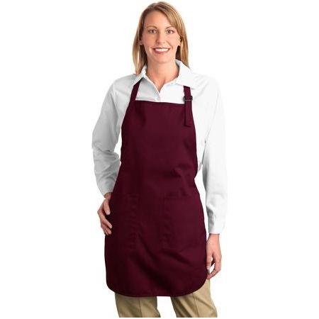 Full Length Apron with Pockets Blank Wholesale Workwear Apron Maroon Aprons
