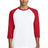 Gildan 5700 Heavy Cotton 3/4 - Sleeve Raglan T-Shirt | Wholesale Blank Baseball Tees White/ Red S Short Sleeve T-Shirts