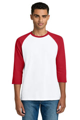 Gildan 5700 Heavy Cotton 3/4 - Sleeve Raglan T-Shirt | Wholesale Blank Baseball Tees White/ Red S Short Sleeve T-Shirts