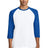 Gildan 5700 Heavy Cotton 3/4 - Sleeve Raglan T-Shirt | Wholesale Blank Baseball Tees White/ Royal S Short Sleeve T-Shirts