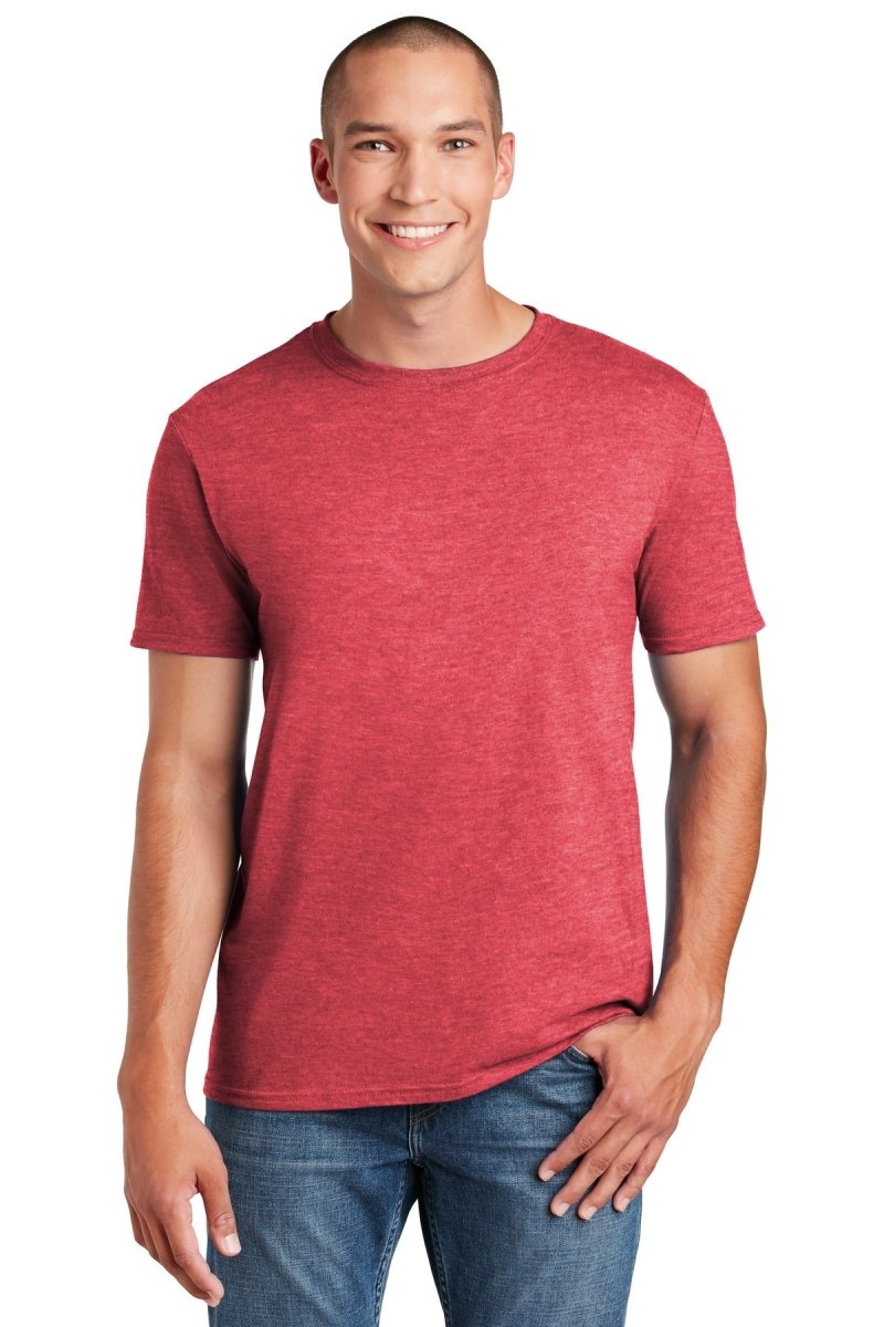Gildan 64000 Unisex Softstyle T-Shirt Heather Red S Short Sleeve T-Shirts