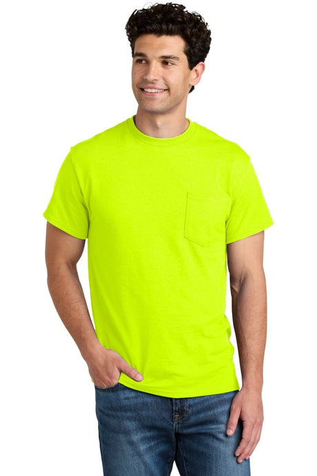 Gildan ® - DryBlend ® 50 Cotton/50 Poly Pocket T-Shirt. 8300 - Gildan 8300 Safety Green S Short Sleeve T-Shirts