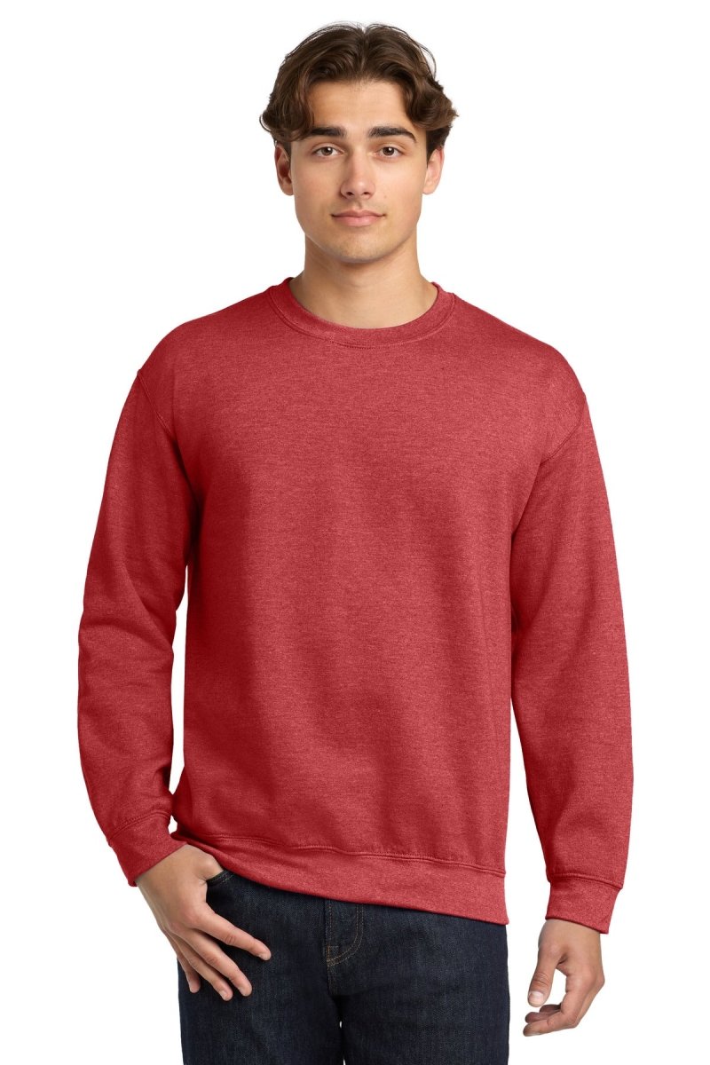 Gildan G180 Unisex Heavy Blend™ 50/50 Crewneck Sweatshirt Heather Scarlet Red S Crewneck Sweatshirts