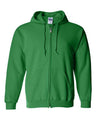 Gildan G186 Adult Heavy Blend Adult 8 oz., 50 - 50 Full - Zip Hood Irish Green S Full - Zip Hoodies