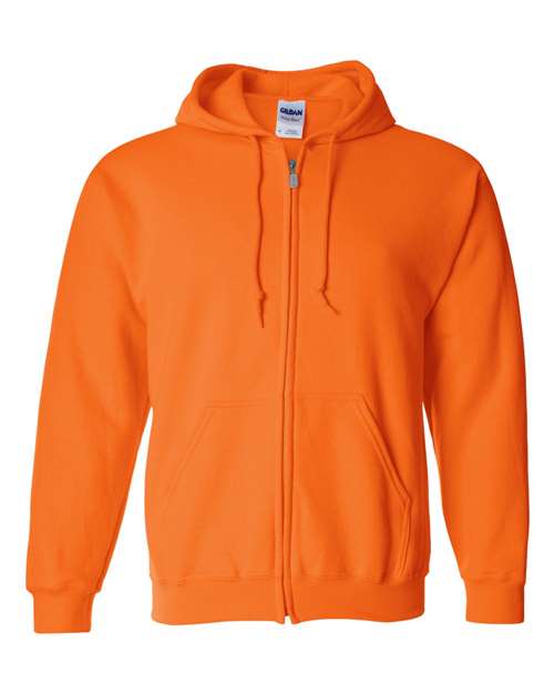Gildan G186 Adult Heavy Blend Adult 8 oz., 50 - 50 Full - Zip Hood Safety Orange S Full - Zip Hoodies