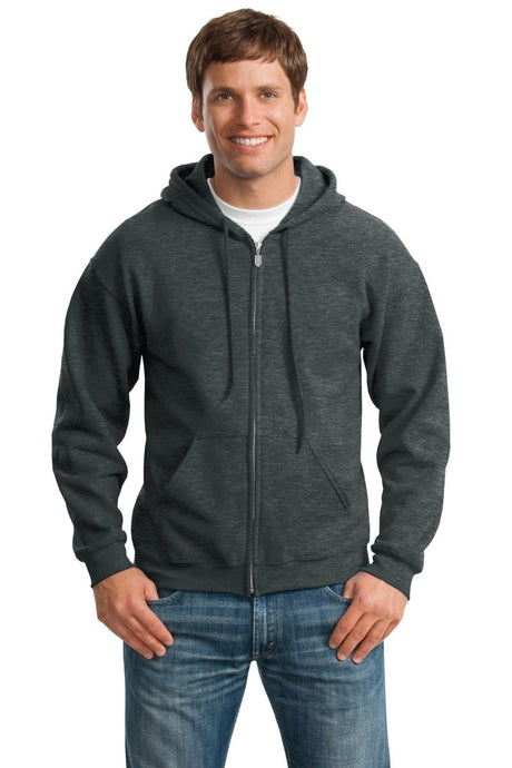 Gildan - Heavy Blend Full - Zip Hooded Sweatshirt. 18600 - Gildan 18600 Dark Heather Grey S Hoodies