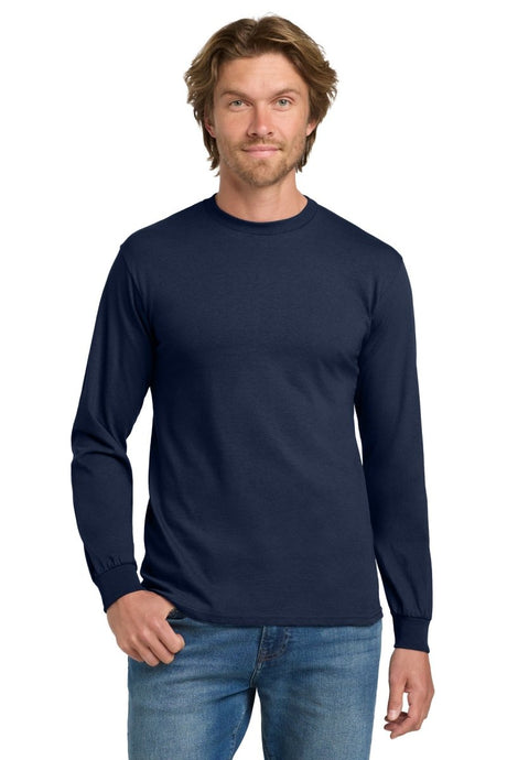 Gildan ® - Heavy Cotton ™ 100% Cotton Long Sleeve T-Shirt. 5400 - Gildan 5400 Navy S Long Sleeve T-Shirts