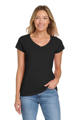 Gildan Softstyle ® Women's Fit V - Neck T-Shirt. 64V00L - Gildan 64V00L Black S Short Sleeve T-Shirts