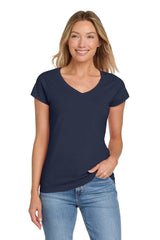 Gildan Softstyle ® Women's Fit V - Neck T-Shirt. 64V00L - Gildan 64V00L Navy S Short Sleeve T-Shirts