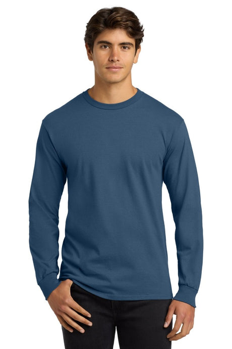 Gildan - Ultra Cotton 100% US Cotton Long Sleeve T-Shirt. G2400 - Gildan G2400 Indigo Blue S Long Sleeve T-Shirts
