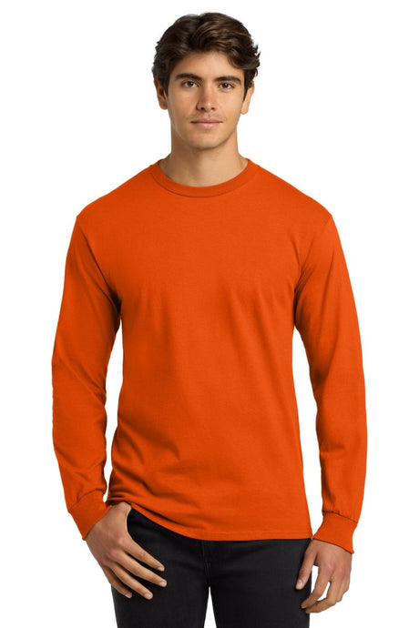 Gildan - Ultra Cotton 100% US Cotton Long Sleeve T-Shirt. G2400 - Gildan G2400 Orange S Long Sleeve T-Shirts