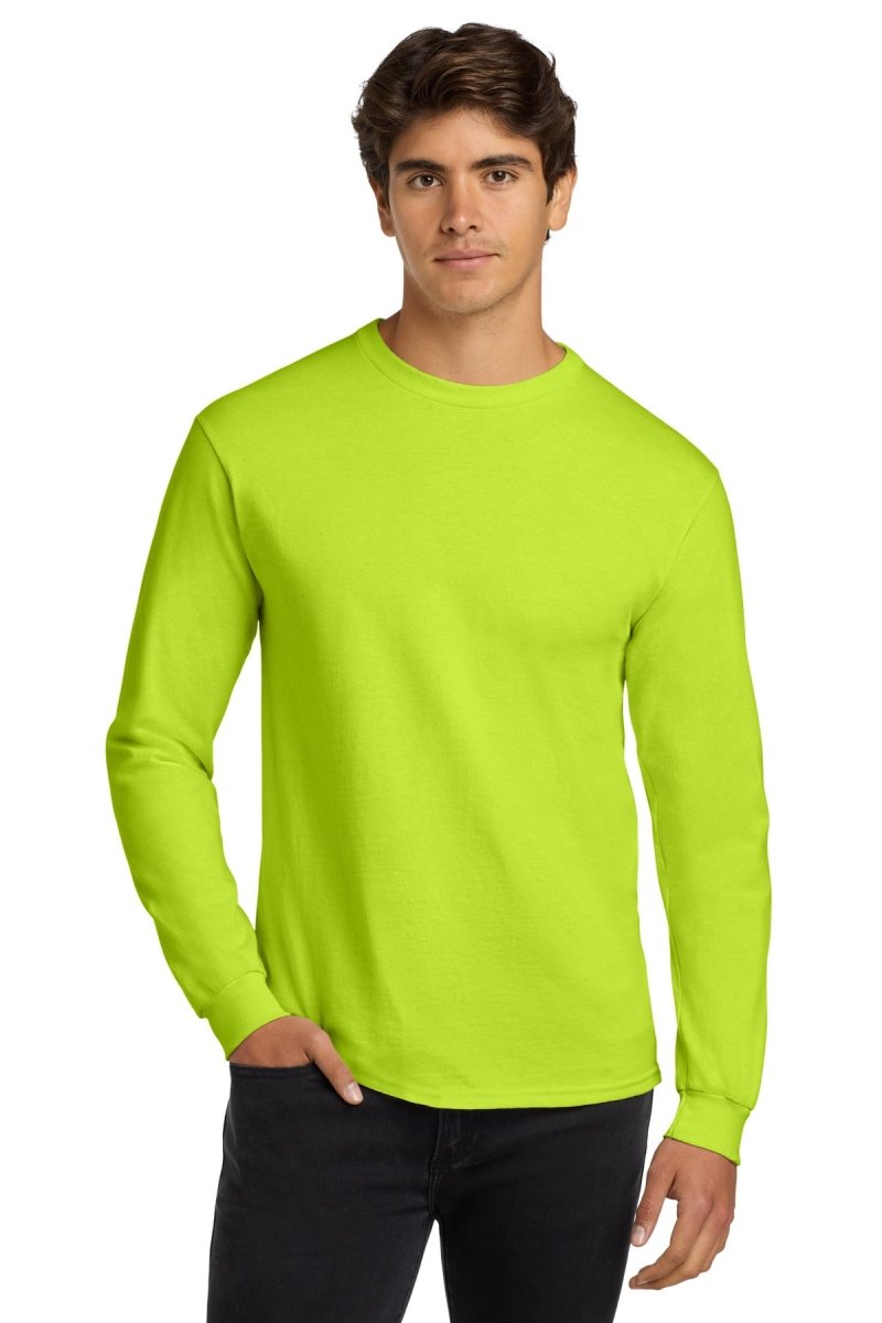 Gildan - Ultra Cotton 100% US Cotton Long Sleeve T-Shirt. G2400 - Gildan G2400 Safety Green S Long Sleeve T-Shirts
