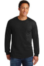 Gildan ® - Ultra Cotton ® 100% US Cotton Long Sleeve T-Shirt with Pocket. 2410 - Gildan 2410 Black S Long Sleeve T-Shirts