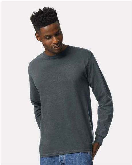 Gildan Unisex Ultra Cotton® Long Sleeve T-Shirt - Gildan 2400 Dark Heather S Long Sleeve T-Shirts