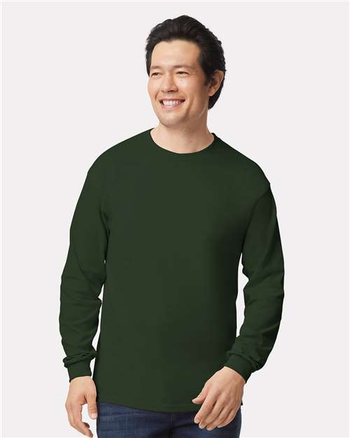 Gildan Unisex Ultra Cotton® Long Sleeve T-Shirt - Gildan 2400 Forest Green S Long Sleeve T-Shirts