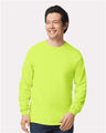 Gildan Unisex Ultra Cotton® Long Sleeve T-Shirt - Gildan 2400 Safety Green S Long Sleeve T-Shirts