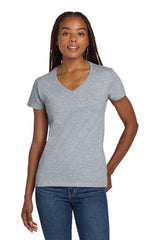 Gildan ® Women's Heavy Cotton ™ 100% Cotton V - Neck T-Shirt. 5V00L - Gildan 5V00L Sport Grey S Short Sleeve T-Shirts