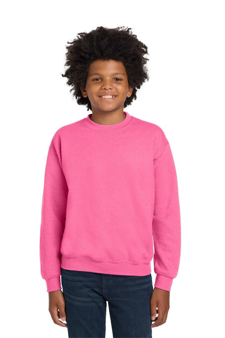 Gildan ® Youth Heavy Blend™ Crewneck Sweatshirt. 18000B - Gildan 18000B Safety Pink XS Crewneck Sweatshirts