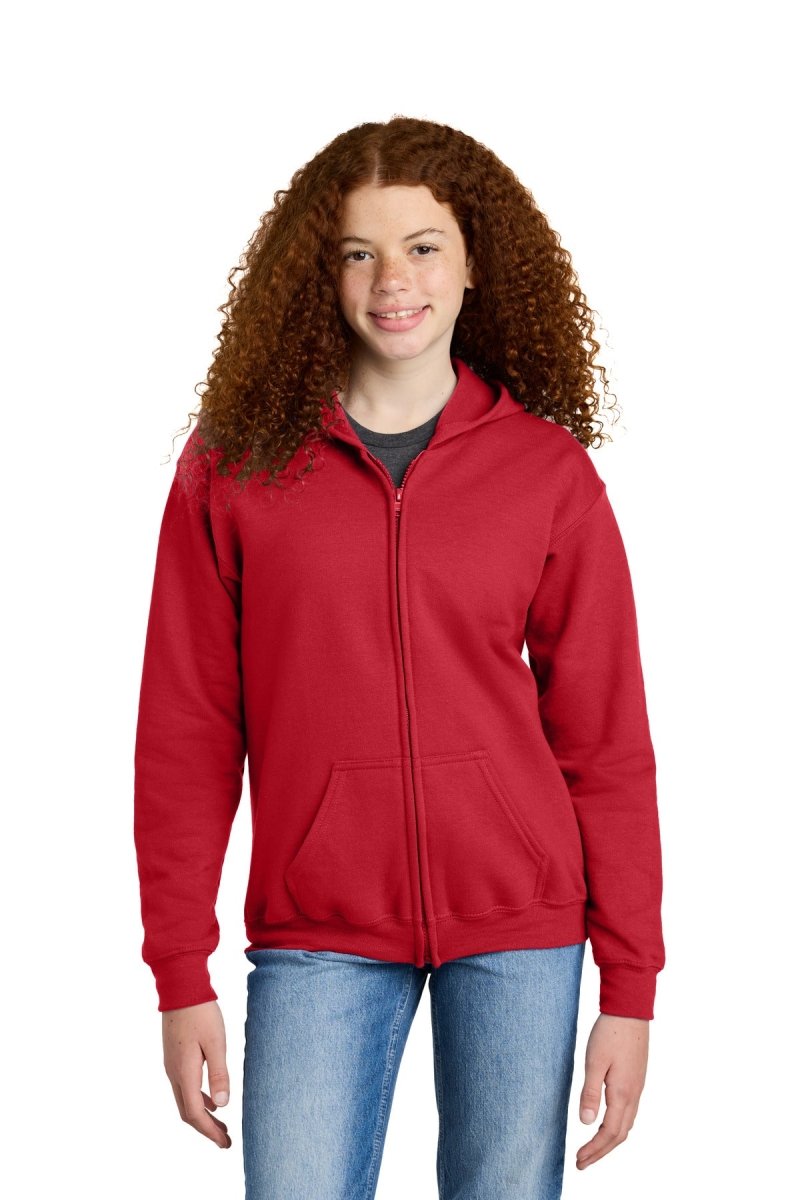 Gildan ® Youth Heavy Blend ™ Full - Zip Hooded Sweatshirt. 18600B - Gildan 18600B Red XS Zip Hoodies