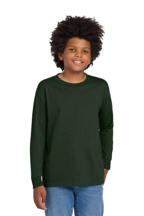 Gildan ® Youth Heavy Cotton ™ 100% Cotton Long Sleeve T-Shirt. 5400B - Gildan 5400B Forest Green XS Long Sleeve T-Shirts