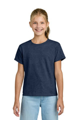 Gildan ® Youth Light Cotton Tee 3000B - Gildan 3000B Heather Navy XS Short Sleeve T-Shirts