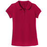 Girls Silk Touch Peter Pan Collar Polo Red Youth X - Small Polos/Knits