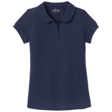 Girls Silk Touch Peter Pan Collar Polo True Navy Youth X - Small Polos/Knits