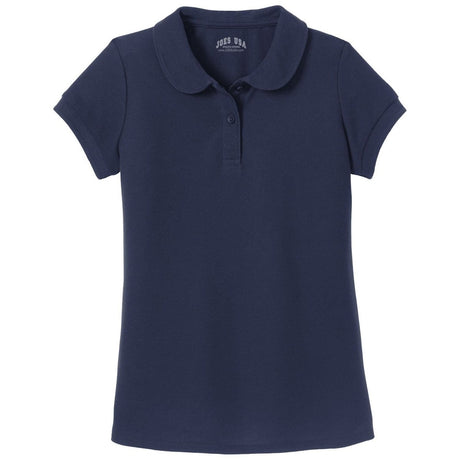 Girls Silk Touch Peter Pan Collar Polo True Navy Youth X - Small Polos/Knits