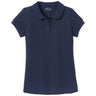 Girls Silk Touch Peter Pan Collar Polo True Navy Youth X - Small Polos/Knits