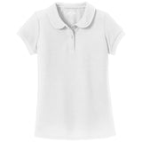 Girls Silk Touch Peter Pan Collar Polo White Youth X - Small Polos/Knits
