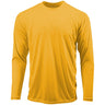Mens Long Sleeve Moisture Wicking Athletic Shirts in Mens Sizes XS-4XL - Gold Activewear DRI-EQUIP Gold X-Small