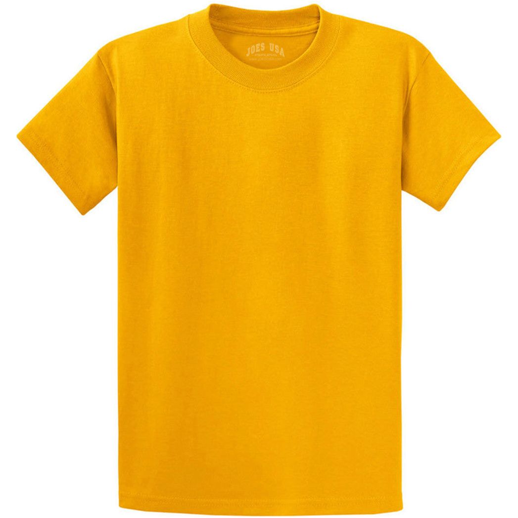 Men's Durable 100% Heavyweight Cotton T-Shirts in Regular, Big, and Tall Sizes Joe's USA Men's Apparel - Gold