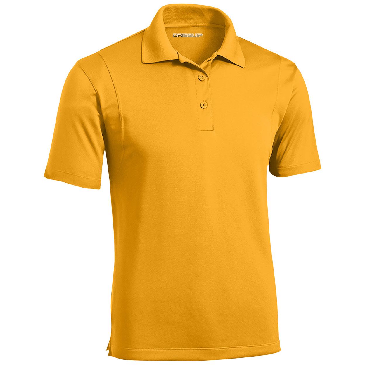 Mens Moisture Wicking Micropique Golf Polos DRI-EQUIP Gold