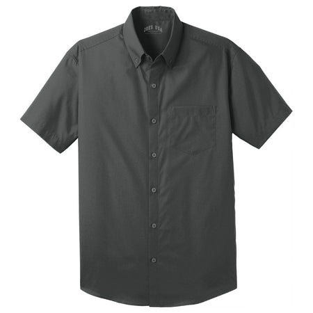 Joe's USA Men's Short Sleeve Carefree Poplin Shirt Joe's USA X-Small Graphite