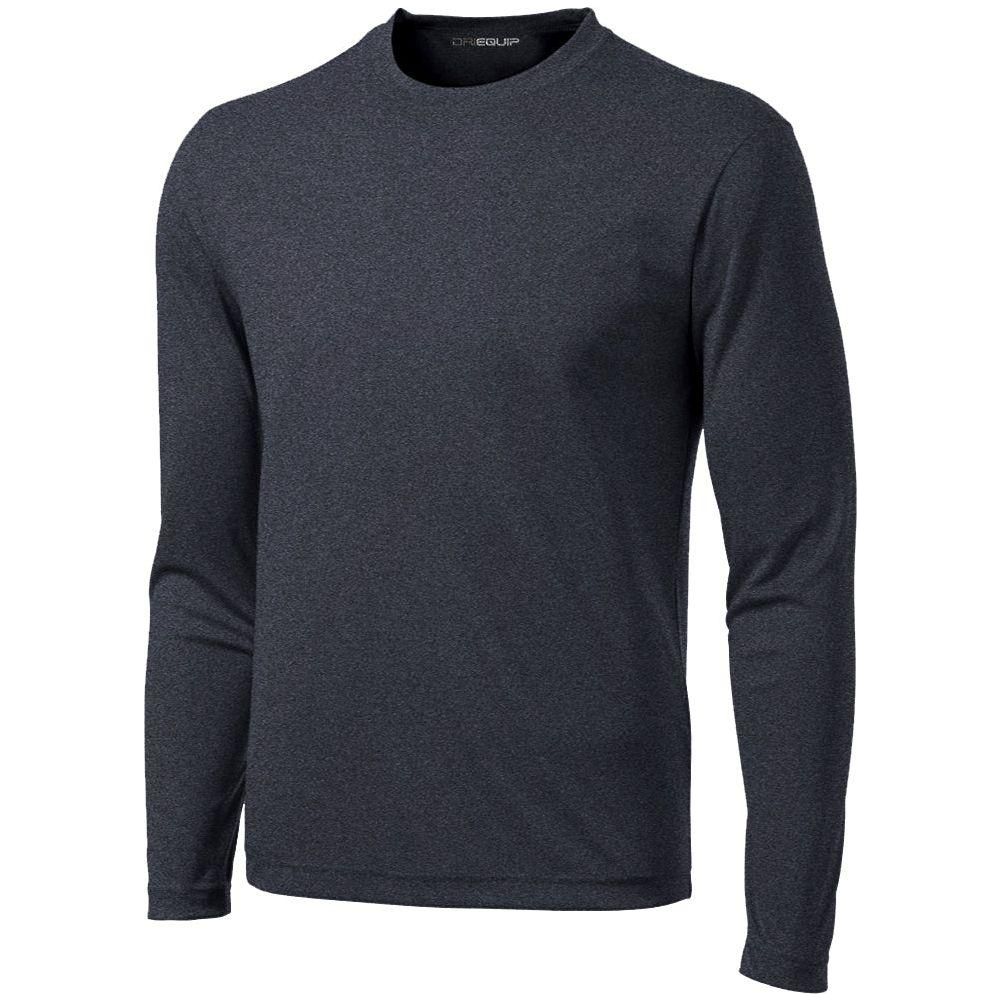 DRIEQUIP Mens Long Sleeve Moisture Wicking Heathered T Shirts In XS-4XL DRI-EQUIP