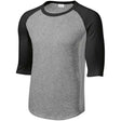 Mens 3/4 Sleeve Cotton Baseball Tee Shirts - Adult XS to 6X - Heather Grey/Black Joe's USA Heather Grey/Black X-Small