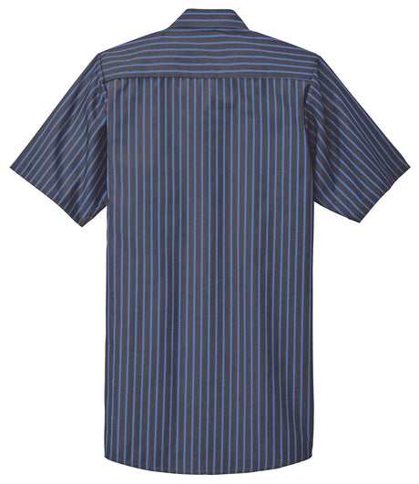 Men's Short Sleeve Striped Industrial Work Shirt