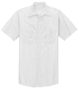 Men's Short Sleeve Striped Industrial Work Shirt