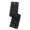 Grommeted Tri - Fold Golf Towel Black Classic Towels